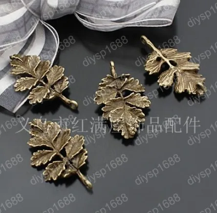 40pcs/lot alloy bead Antique Bronze Plated 20*31MM leaf shaped connection Jewelry Findings,Accessories charm,pendant,JJA1655