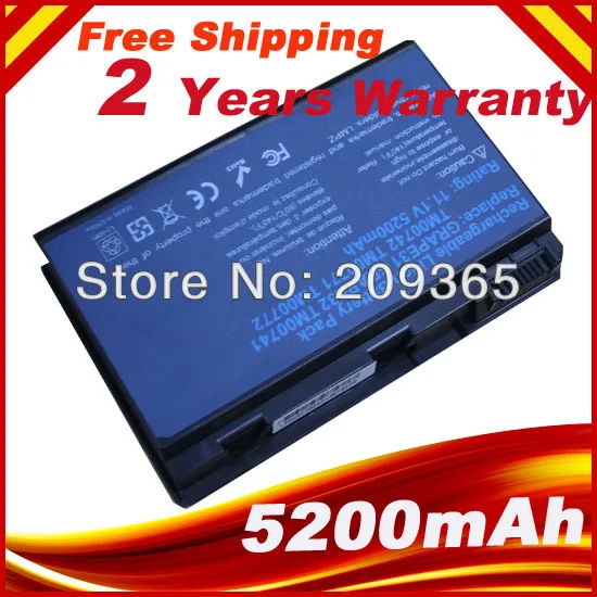 Laptop Battery For Acer Extensa  5430 5610 5610G 5620 5620G 5620Z Series 5630 5630EZ 5630G 5630Z 5630ZG 5635 7220 7620 7620G