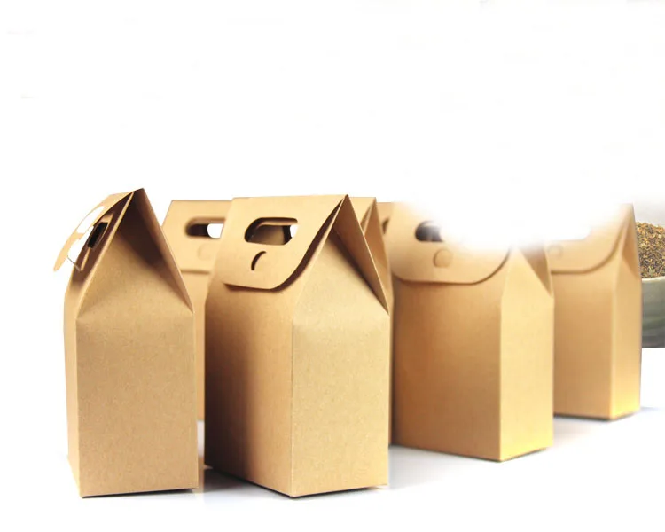 

10*15.5*6cm 20pcs Resealable Brown Stand Up Kraft Paper Bags Boxes Recyclable Wedding Gift Jewelry Food Package Paper Box