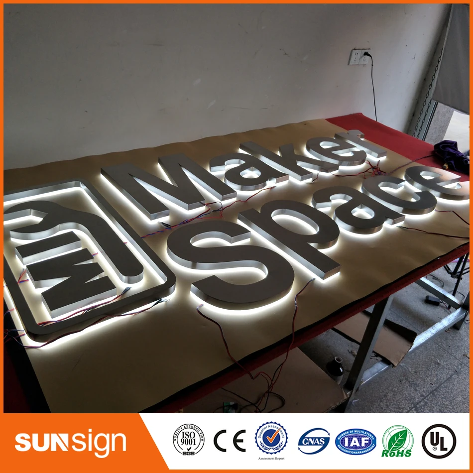 Outlet Fabriek Outdoor Reclame Backlit Rvs Led Brief Tekenen