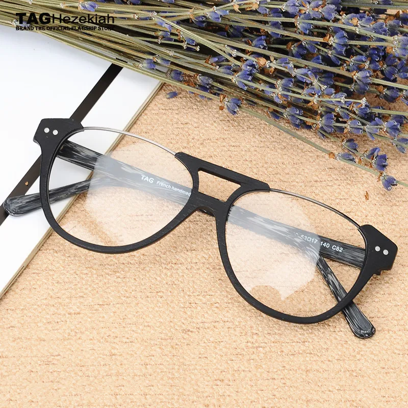 2024 TAG Hezekiah Brand Design Vintage Wood Eyewear Frames women men computer myopia optical glasses oculos de grau spectacles