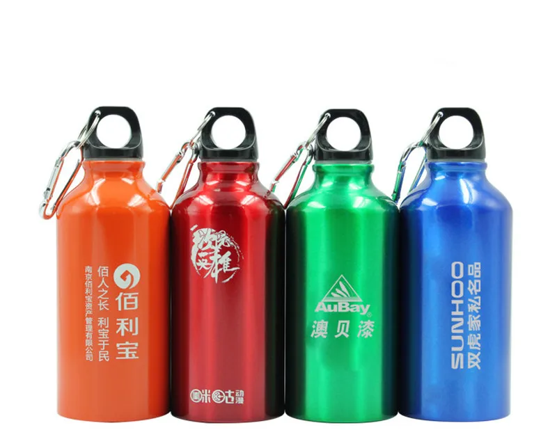 

Logo Custom 10pcs/lot 400ml Aluminium Warm Cold Resistant Water Bottle Portable Drinking Mug Sports Bottle