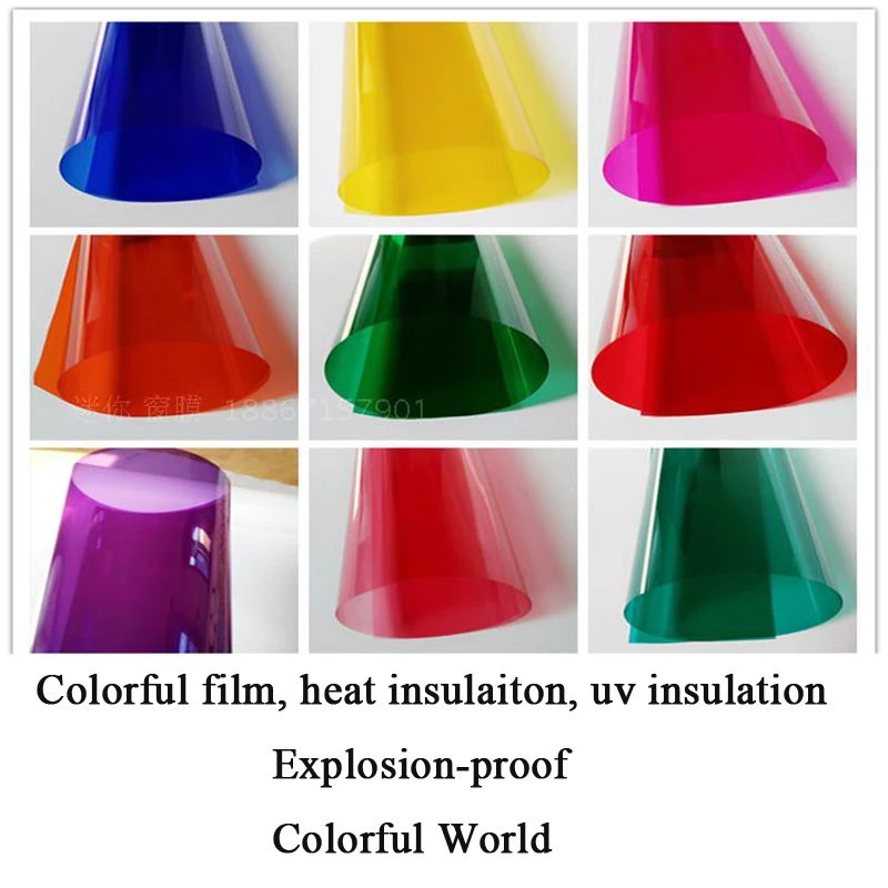 

Pure Color Decorative Film, Changing Glass Color, UV Insulation, Sunscreen, Transparent Window Film, Explosion-proof, 30x500cm