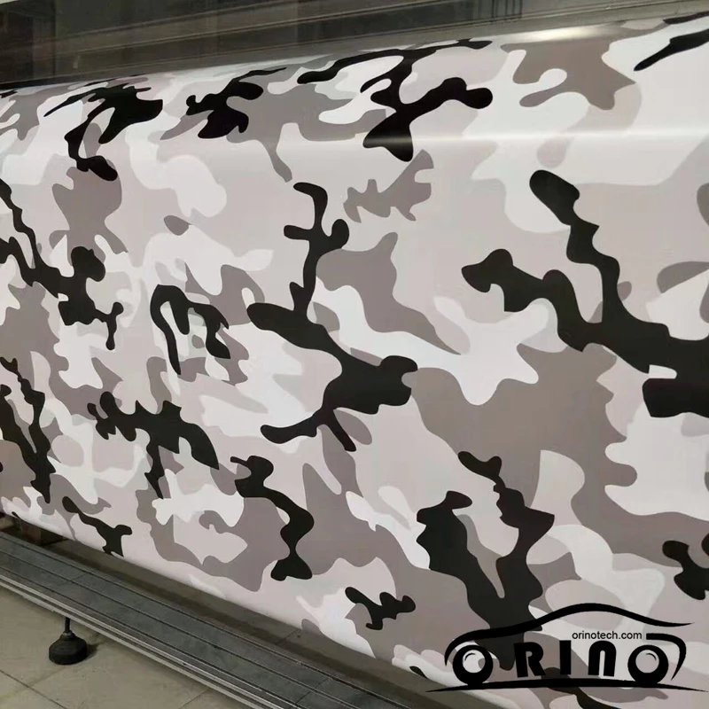 Snow Black White Camouflage Vinyl Camo Car Wrap Sticker Graphics Printed Motorcycle Car Decal Wrapping with Air Release