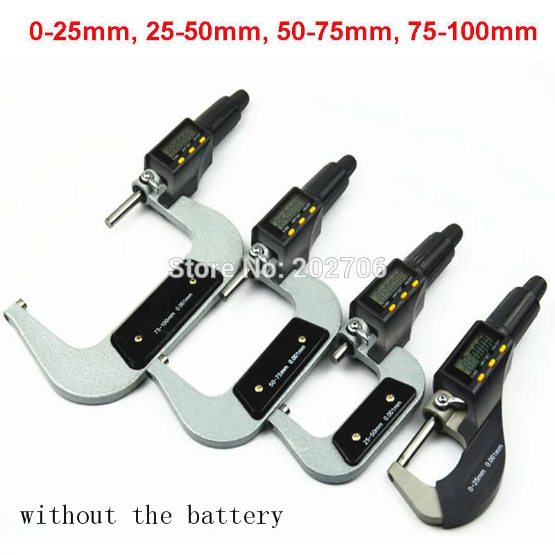 Electronic Outside Micrometer 0-25mm 25-50mm 50-75mm 75-100mm 0.001 mm Digital Micrometer Gauge Meter Micrometer Measuring Tools