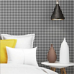 beibehang new Houndstooth black and white plaid wallpaper modern minimalist plain Nordic style ins bedroom living room wallpaper