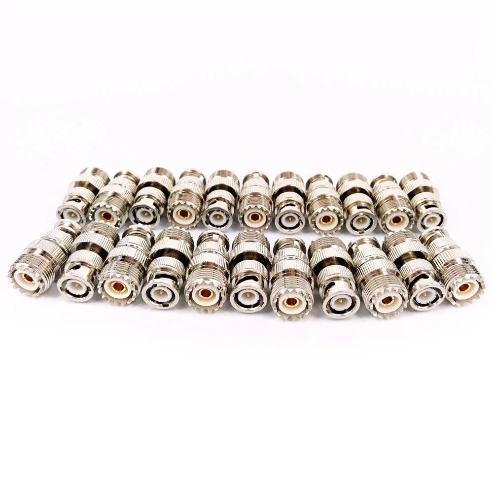 50 Pieces BNC Q9 to UHF Female SO239 PL259 RF Coaxial Connector Adapter for Icom IC-V80 IC-V82 IC-V85 Walkie Talkie Car Antenna