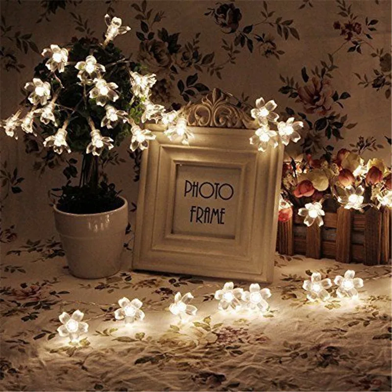 Cherry Blossoms Peach Flower String Fairy Light, Multi 10m, Battery Operated, Sakura Star Garland, Christmas Light