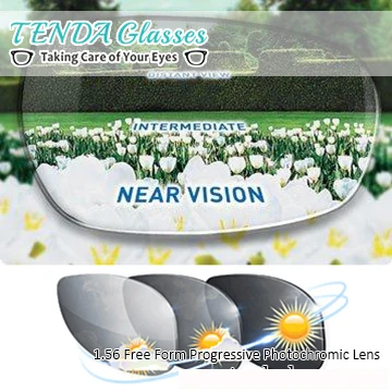 1.56 Free Form Multifocal Prescription Sunglasses Transition Lens Photochromic Progressive Lenses