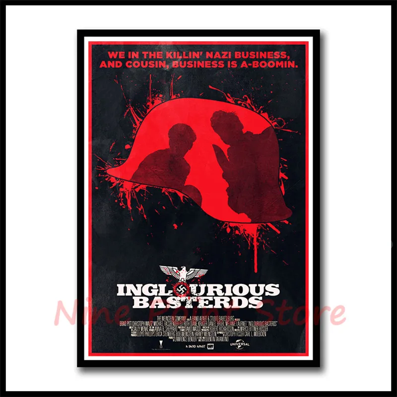 Inglourious Basterds Quentin Tarantino Classic Film Series White Coated Paper Posters Bar Decor Painting Wall Sticker Frameless