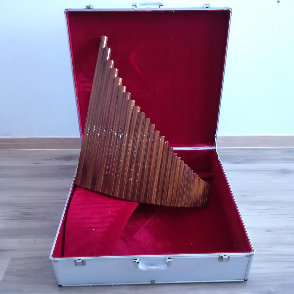 SevenAngel Treasures 31 pipes Professional Panflute 100% Handmade By 30 Years Production Master Bamboo Flute  with panpipes Case