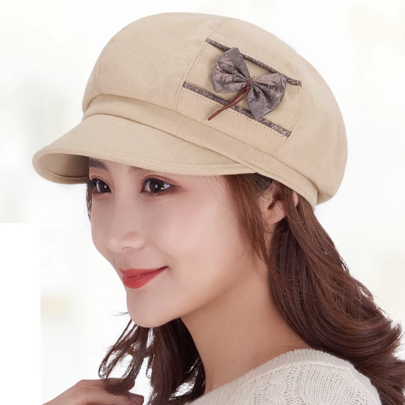 2019 New Style Female Spring And Summer Thin Cotton Octagonal Cap Fashion Casual Women Outdoor Travel Cotton Hat