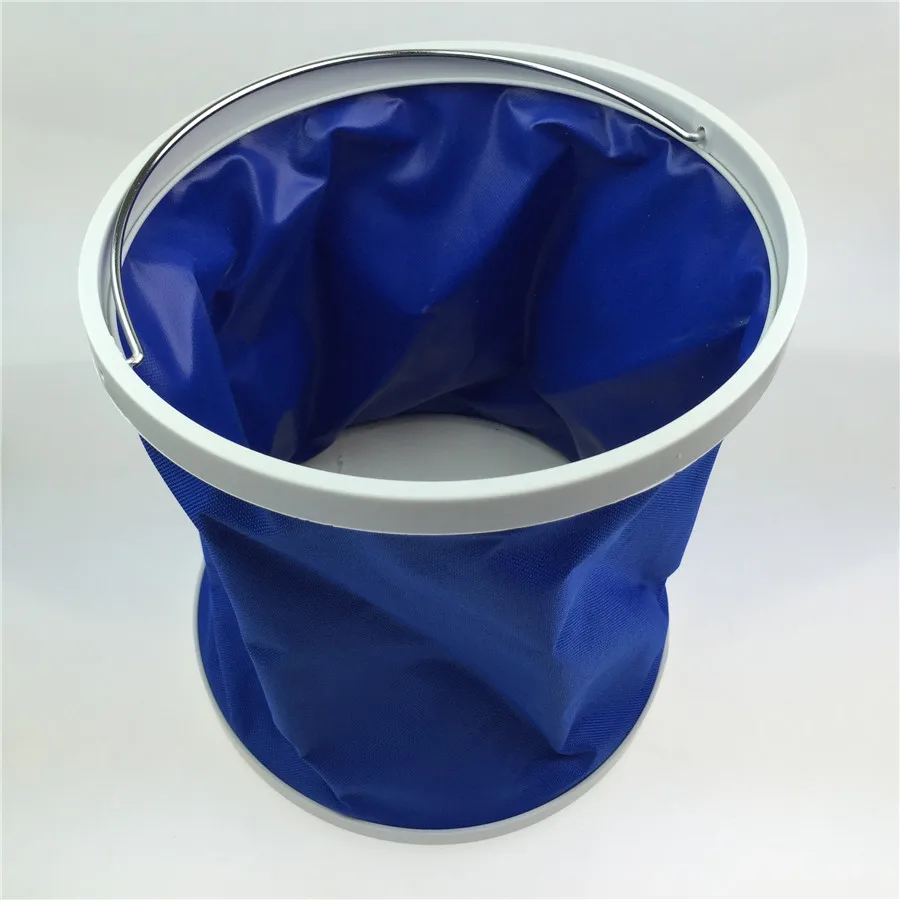 STARPAD Large buffet car wash portable outdoor fishing bucket multifunctional storage bucket folding bucket 11L- blue car