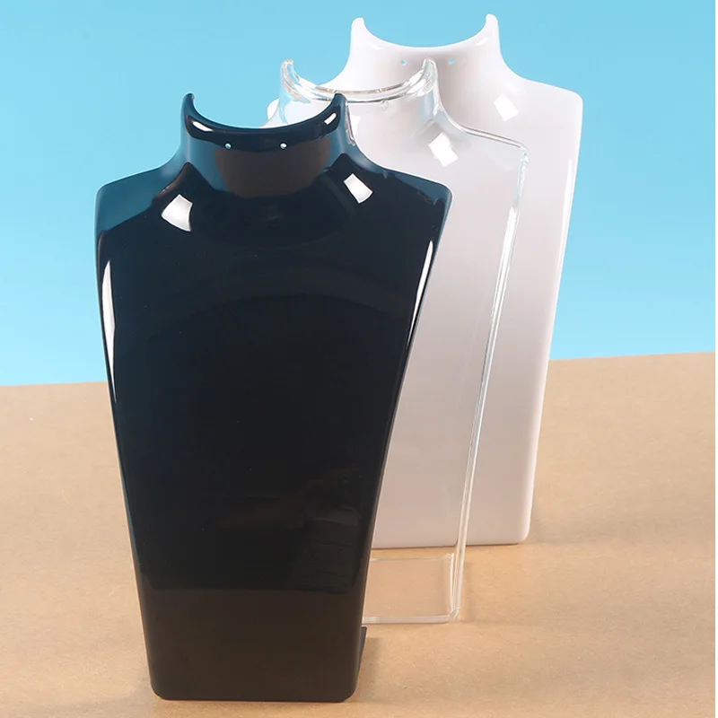 Luxury Hot Salling Black/White/Clear Mannequin Necklace Jewelry Pendant Display Stand Holder Show Decorate Jewelry Display Shelf