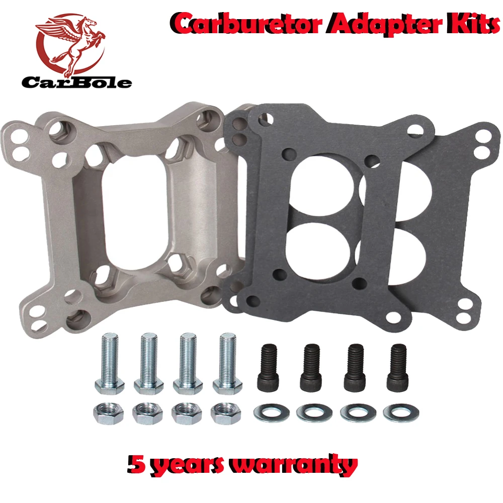 CarboleCarb Carburetor Adapter 2bbl to 4bbl Kit 4-Bolt 2 Barrel to 4 Barrel Universal Adapter Plate 1933 Carb Carburetor Adapter