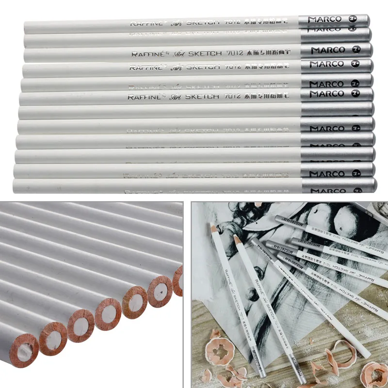 

12pcs White Fine Art Drawing Non-toxic Base Pastel Pencils Set For Artist Sketch chalk