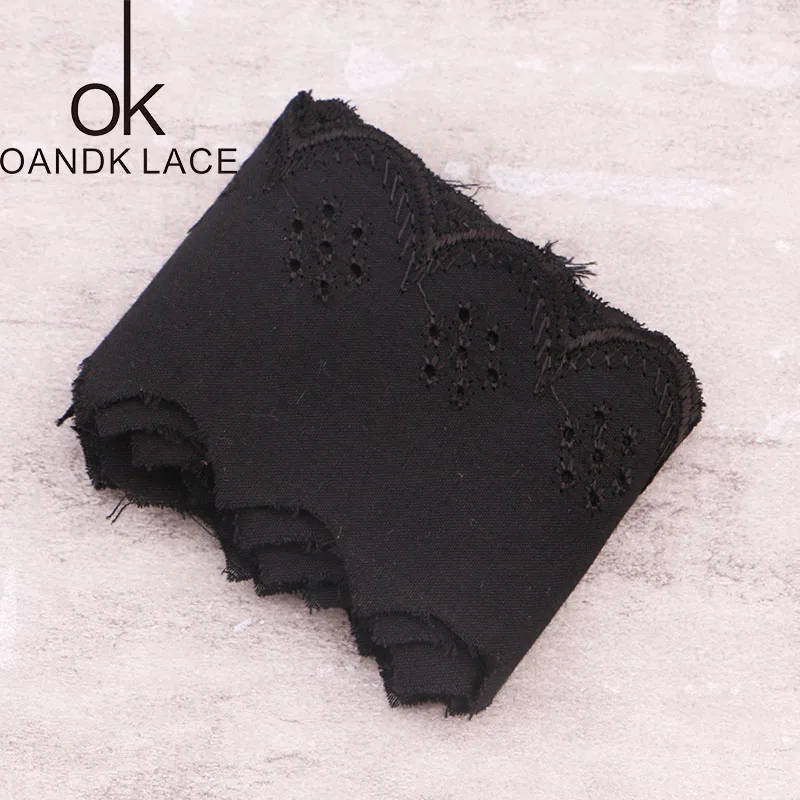 Cotton embroidery, garment accessories, cloth, DIY clothing, skirt, black cotton, wide 6 cm