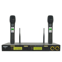 FREEBOSS UHF Wireless Microphone System 2 Way 100 Channels IR Frequency Wireless Dynamic Mic FB-U12 for Home Karaoke KTV Party