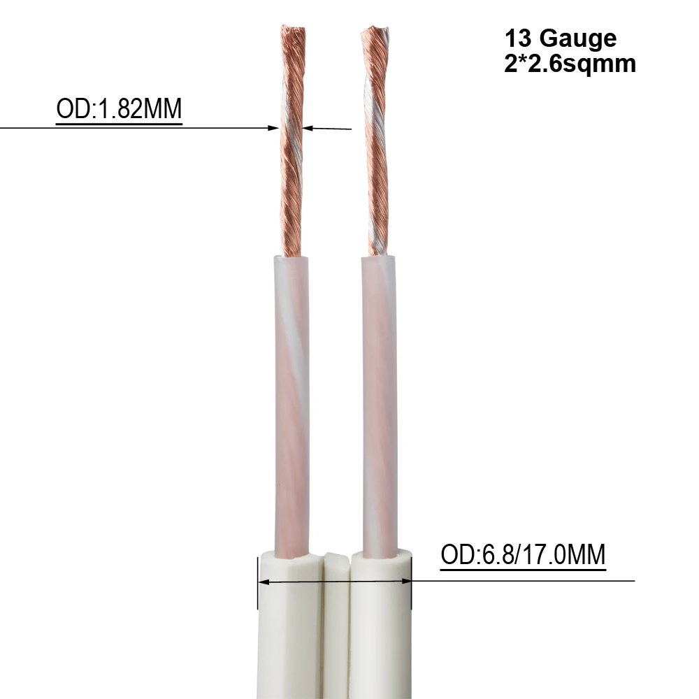 Digizulu stříbro lound reproduktor kabel 2x1.6sqmm HIFI bílá 2 paralela pro domácí divadlo auto audio vysoký konec reproduktorů