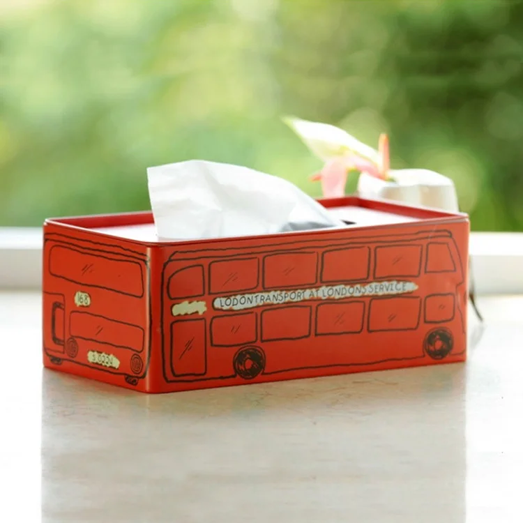 

Zakka complex Gudunbashi creative home tissue box pumping tray British style tin box wholesale