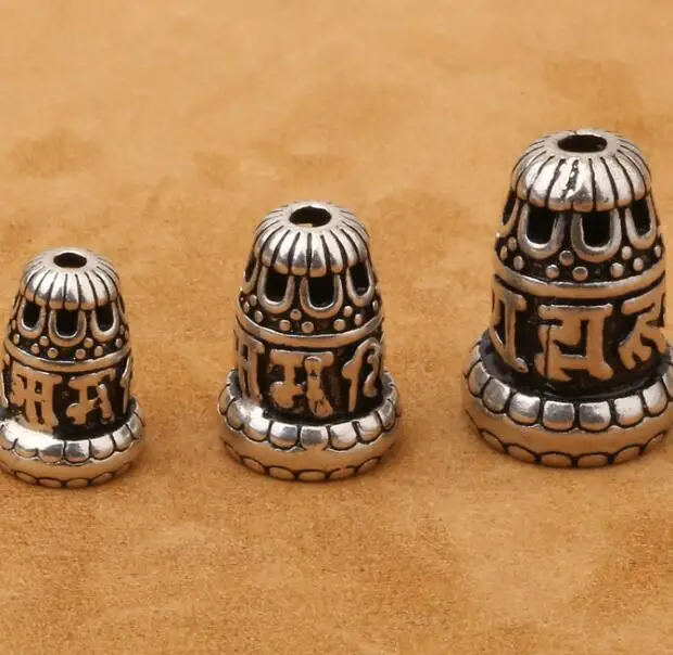 925 Silver Tibetan OM Mani Padme Hum Guru Bead Tower Sterling OM Mantra Bead Tibetan Mala's Guru Tower Mala's Accessories Bead