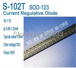 

Free shipping 50pcs/lot CRD constant current diode S-102T SOD123 SMD package applied to the sensor instrumentation