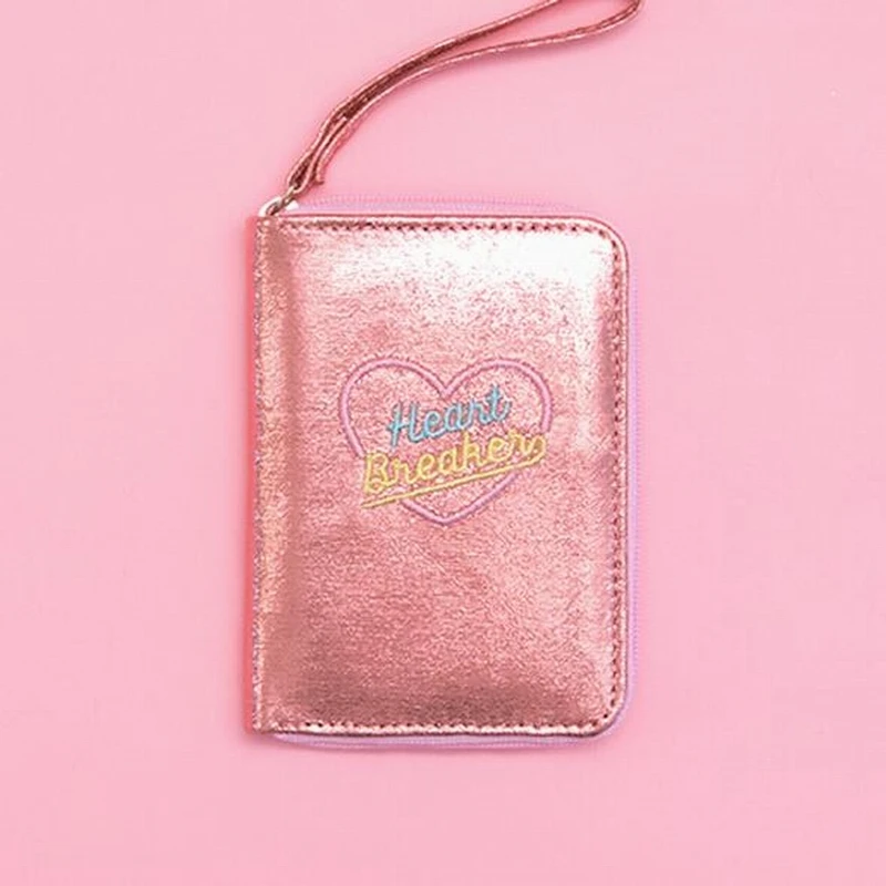 pink  Hologram Wallet Women Girl\'s Wallets Purse Small Day Clutches Short Holographic ID Bank Card Holders Coin Purse Money Bag