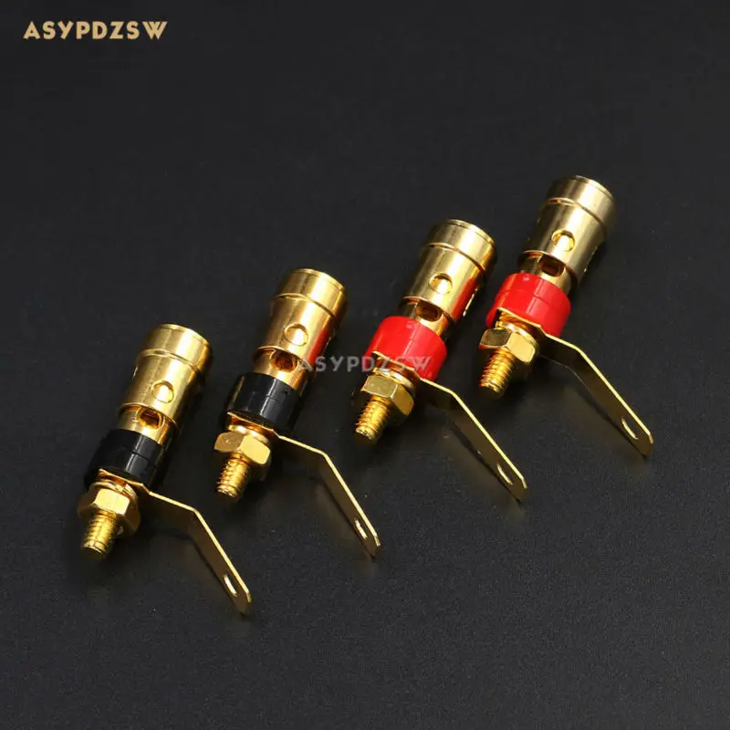 스피커/파워 앰프용 소형 금도금 스프링 터미널 M4 푸시 타입 스프링 포스트 4 개