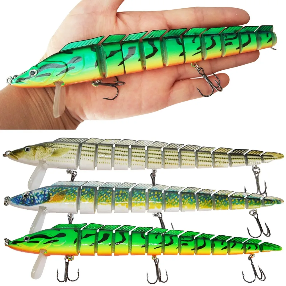 1pcs/3pcs Multi-jointed Pike Lure Minnow 23.5cm/46g Artificial Hard Baits Jointed Fishing Lure Swimbait Wobblers 3 Colors