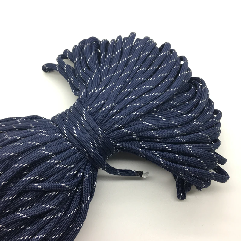 10yds/Lot Mxi color Paracord Bracelets Rope 7 Strand Parachute Cord CAMPING HiKING #Navy blue+white