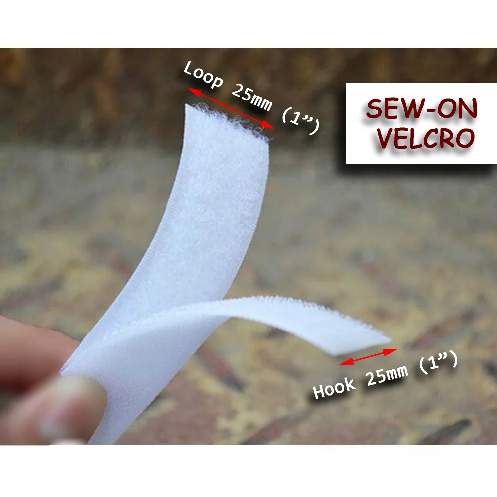 5meter pack 1 inch  hook and loop fastener grip tape sew on  velco  color white craft sewing & repairs