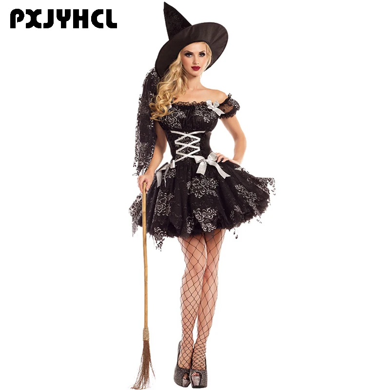 

Halloween Sexy Women Short Dress Black Vampire Costume Clothing Evil Outfit Adult Anime Witch Party Terror Role Play Costumes