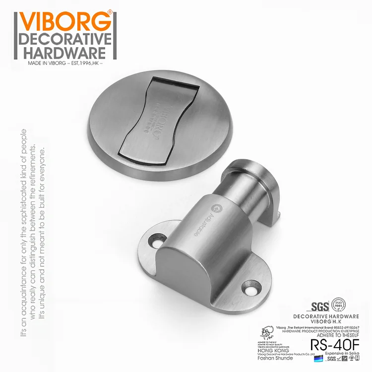 VIBORG Deluxe SUS304 Stainless Steel Casting Adjustable Floor-mounted Magnetic Magnet Door Stopper Door Stops Doorstop RS-40F