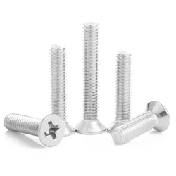 10pcs M3 M4 M5 M6 35/40/45/50/55/60 mm A2-70 304 stainless steel cross countersunk head screws