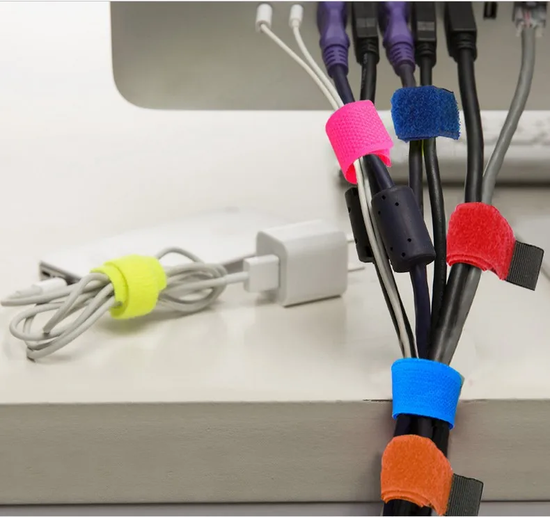 Многоразовые стяжки для кабеля, 20 шт., клейкие, для ТВ