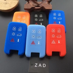 ZAD Silicone rubber car Smart Key Case Cover set For Volvo S40 S60 S80 V50 V70 XC60 XC70 XC90 6 button key