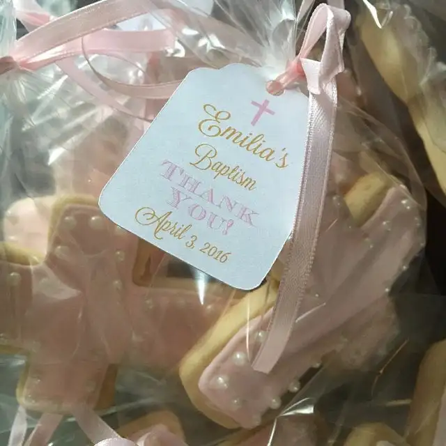 personalize any language First communion tags - Baptism gift tags - Holy Communion favor tags - Christening favor tags image 5