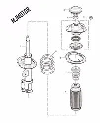 Shock absorber Front assy. with dust cover and spring for SAIC ROEWE 350 MG3 MG5 Autocar motor part 50016035 / 50016055