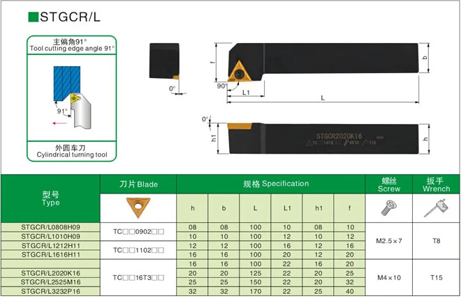 1PCS STGCR1212H11 STGCR1616H11 STGCR1616H16 STGCR2020K16 STGCR2525M16 STGCL1616H11 STGCL1616H16 STGCL2020K16 STGCL Turning Tools