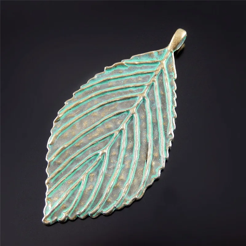 5PCS Retro Antique Bronze Patina Plated Leaf Charms Jewelry Making Accessory Metal Pendant Handmade Crafts Finding