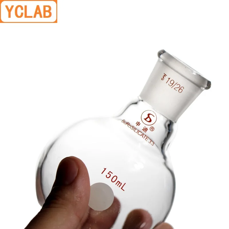 YCLAB 1000mL 19/26 & 24/29 & 29/32 Boiling Flask 1L Round Bottom Boro 3.3 Glass Standard Ground Mouth Distilling Distillation