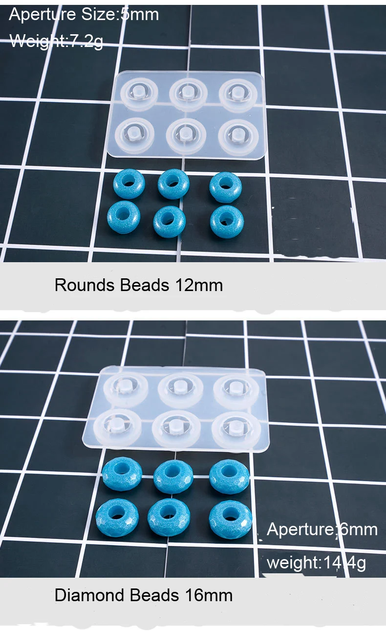 1PC Round Diamond Beads Liquid Silicone Expoxy Mold Resin Jewelry Mold UV Pendant Jewelry Accessories Handcraft Jewelry Tool