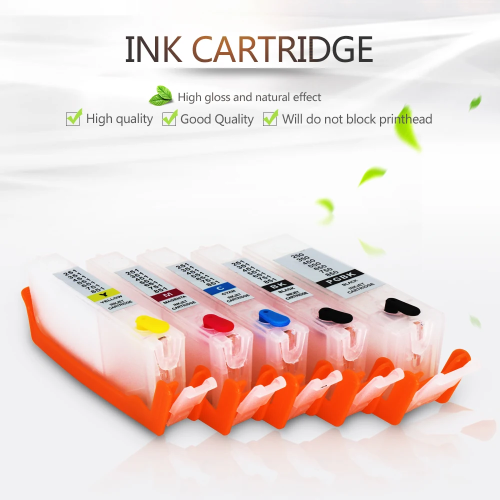 5Pcs PGI-250 CLI-251 PGI250 Refillable Ink Cartridge For Canon IP7220 IP8720 MG5420 MG6420 MX922 MX722 IX6820 with ARC chip