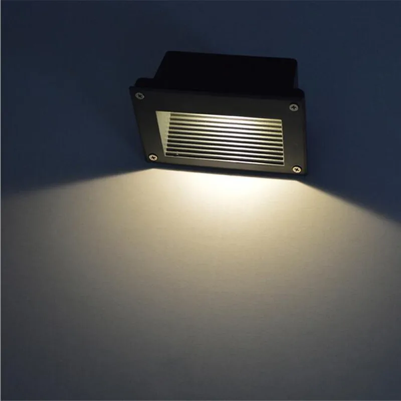 Lámpara LED de esquina de pared, 3W, 85-265V, luz LED empotrada para escaleras, impermeable, sótano, porche, camino, foco, luz LED subterránea