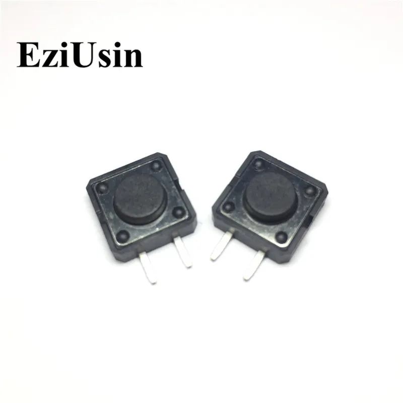 EziUsin 12*12*5 2 Pins By the Side Feet Interrupteur PCB Keyboard Touch Micro Switch Mini Black Colour Button Keys DIY