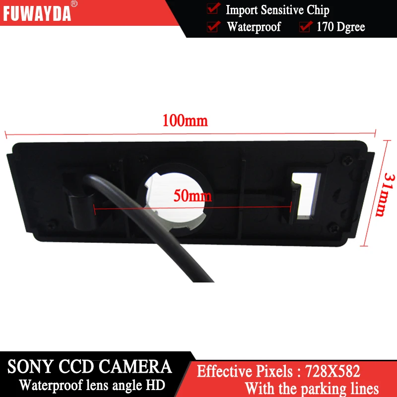 FUWAYDA Wireless for HD SONY CCD Car Rear View Mirror Image With Guide Line CAMERA for MITSUBISHI GRANDIS Grandis WATERPROOF HD