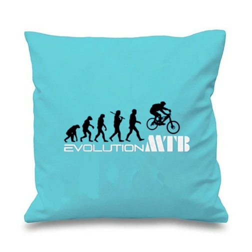 Evolution of Mountain Biker Cushion Cover Mountain Bike Throw Pillow Case Novelty Funny MTB Mountain Bike Birthday Gift Decor