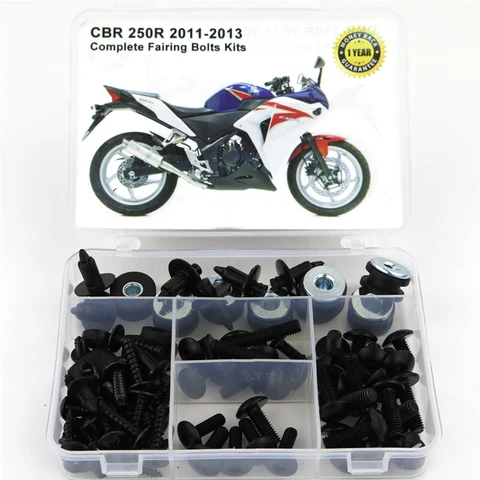 Комплект болтов и крепежа для обтекателей мотоцикла Honda CBR 250R CBR250R 2011-2013, стальные винты, клипсы, гайки