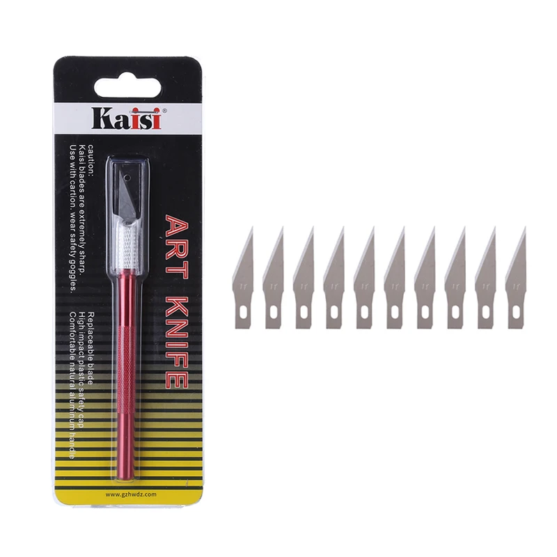 KAISI Craft Artwork Engraving DIY Cutter Set Model Repairing Multipurpose Sculpture Scalpel Carving Knife 11 Blades