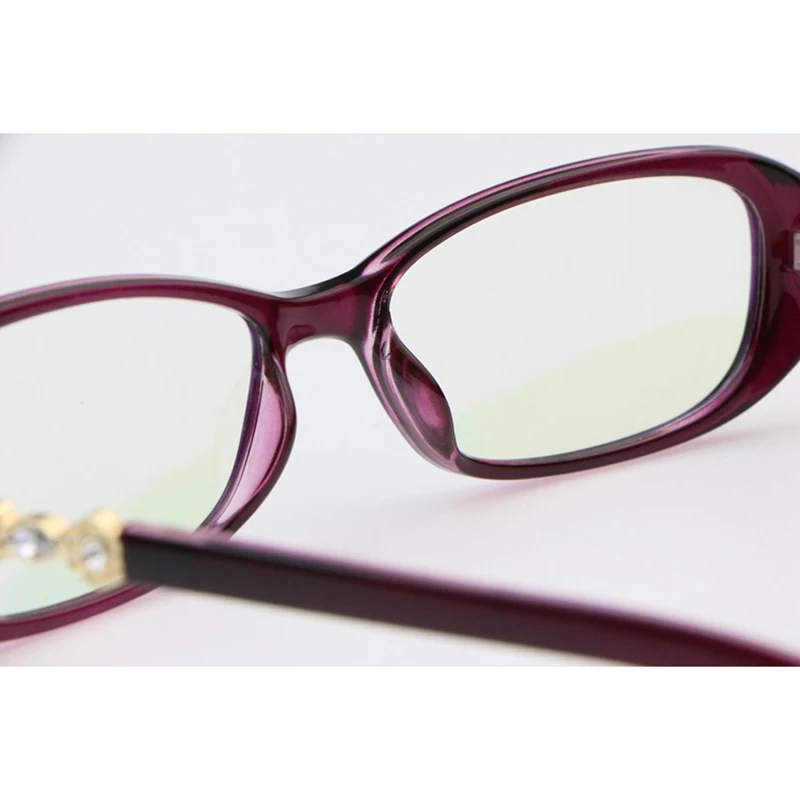 Women Reading Glasses Magnifier Ladies Spectacles Fashion Purple Frame Inlay Diamond Temple Glasses for sight +1.0 to 4.0 Oculos